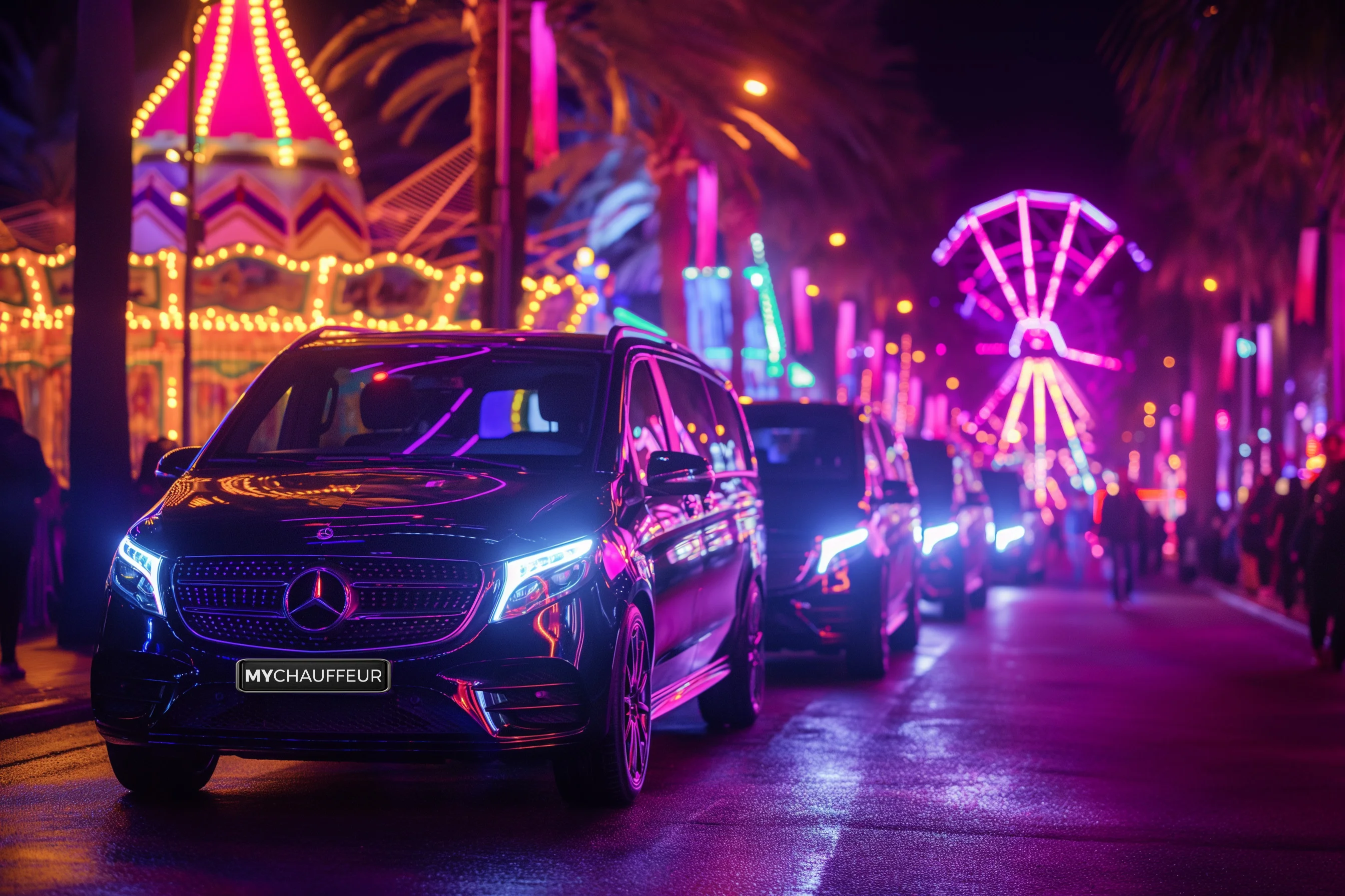 'Corporate event limousine', 'Private event chauffeur service'